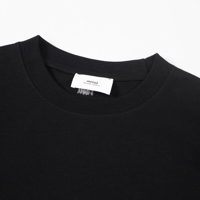T-shirt Ami Paris Noir Cœur Rouge Little
