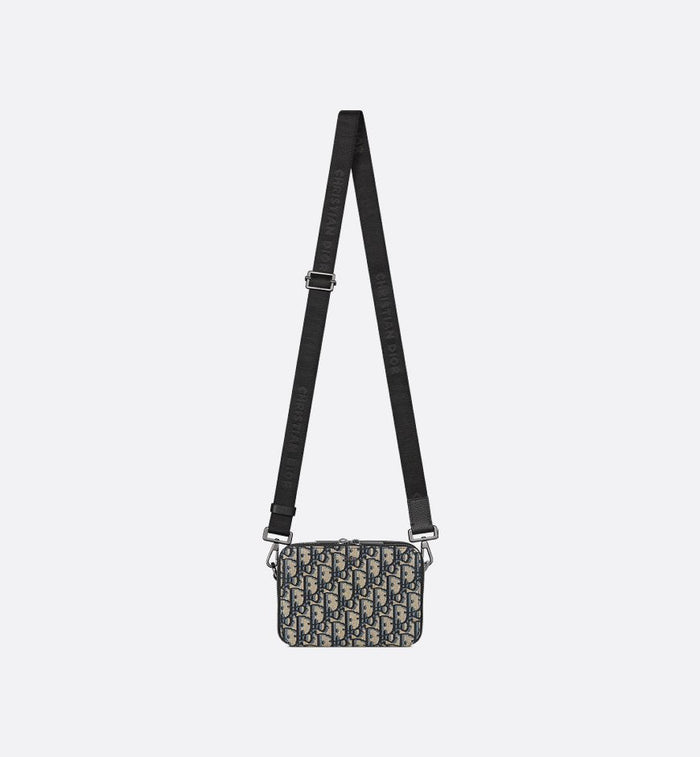 Pochette zippée à bandoulière Noir et Beige