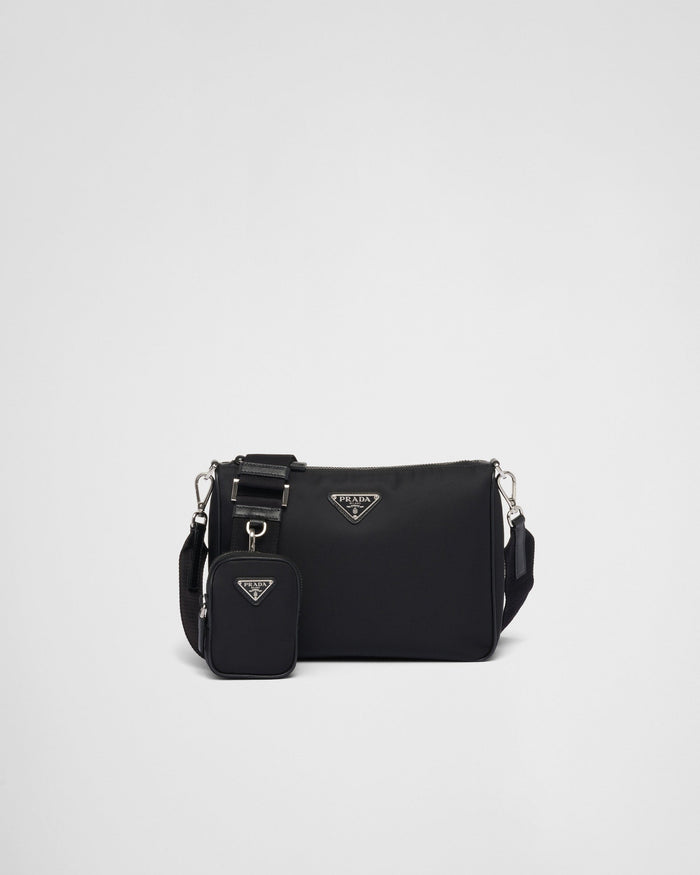 Sac porté épaule en Re-Nylon et cuir Saffiano
