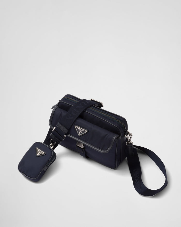 Sac porté épaule en Re-Nylon et cuir Saffiano