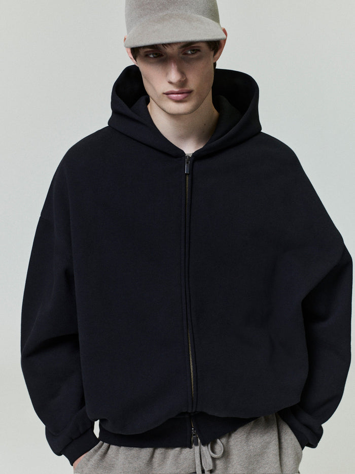 Embossed Classic Fleece Zip-Up Hoodie