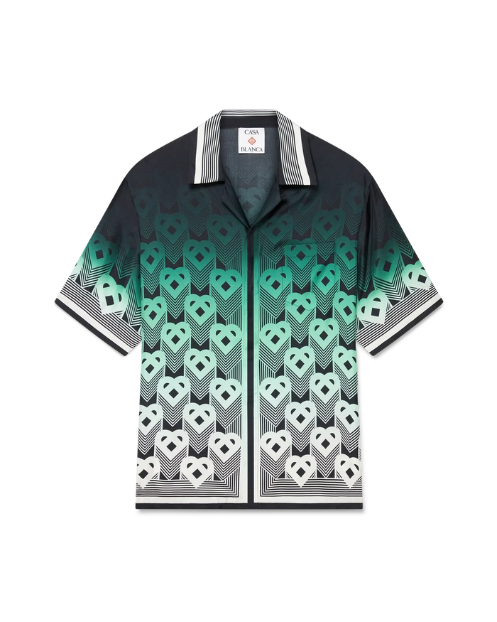 Gradient Monogram Silk Short Sleeve Shirt