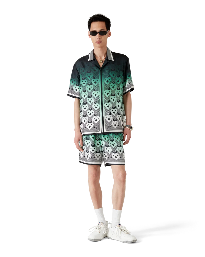 Gradient Monogram Silk Short Sleeve Shirt