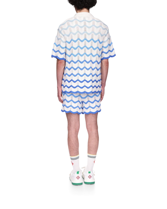 Wavy Gradient Crochet Shirt