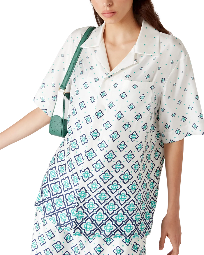 Gradient Monogram Short Sleeve Silk Shirt