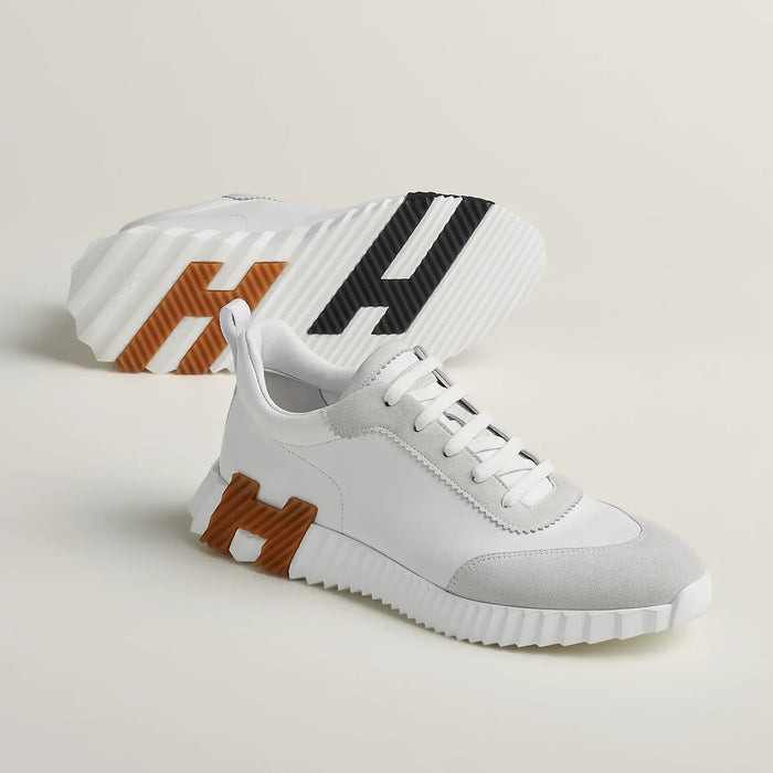 Hermès Bouncing Cuir Blanc/Marron