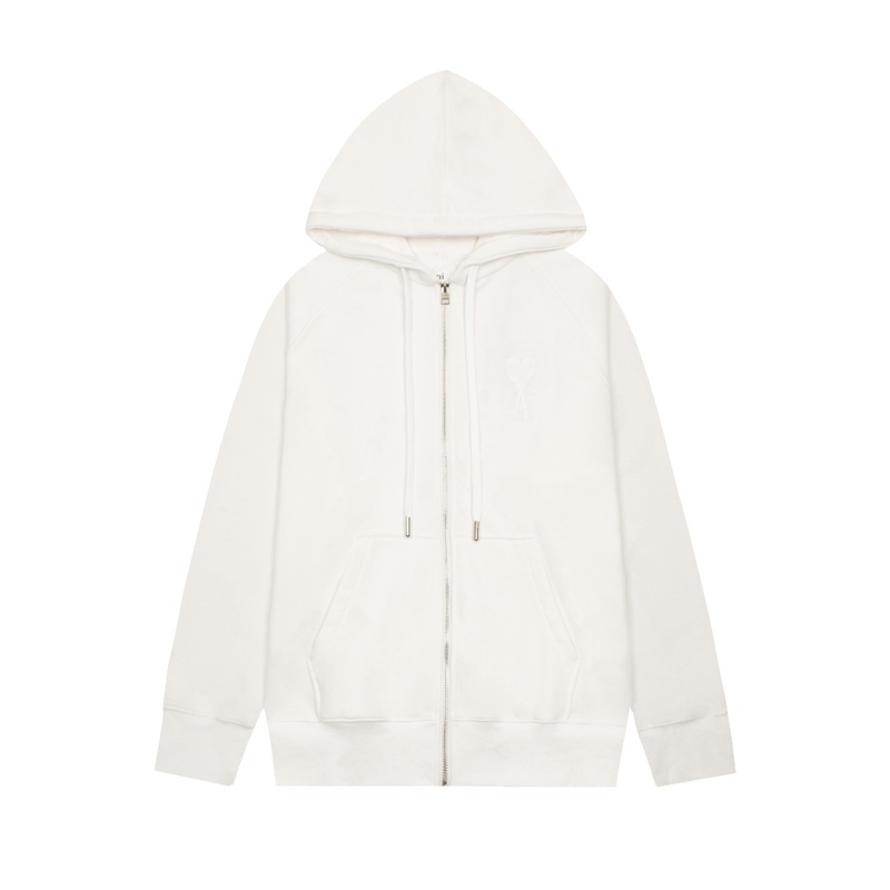 Veste Ami Paris Blanc Cœur Blanc