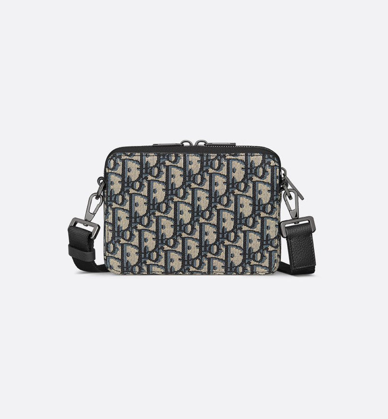 Pochette zippée à bandoulière Noir et Beige