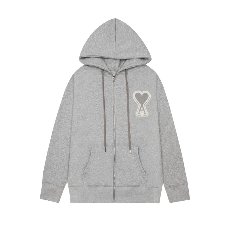 Veste Ami Paris Gris Cœur Gris