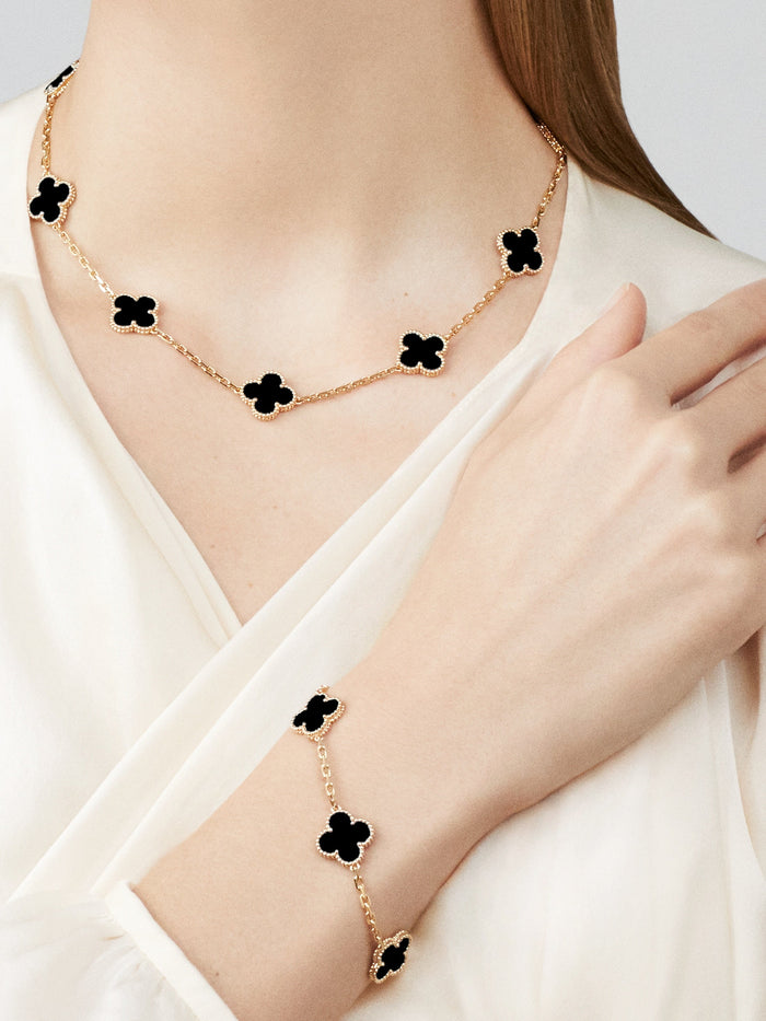 Van Cleef Vintage Alhambra 5 motifs Onyx