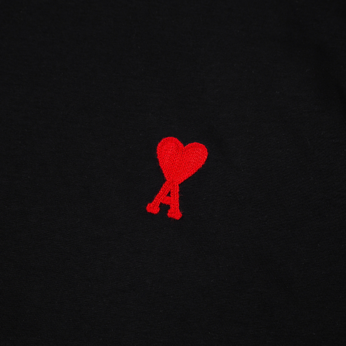 T-shirt Ami Paris Noir Cœur Rouge Little