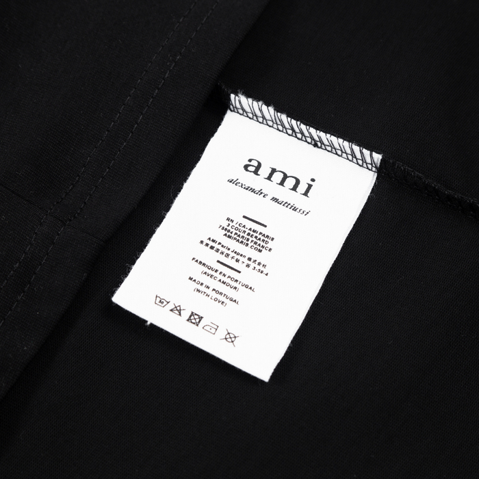 T-shirt Ami Paris Noir Cœur Rouge Little