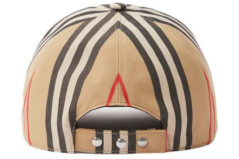 Casquette de baseball coton carreaux traditionnels monogramme beige