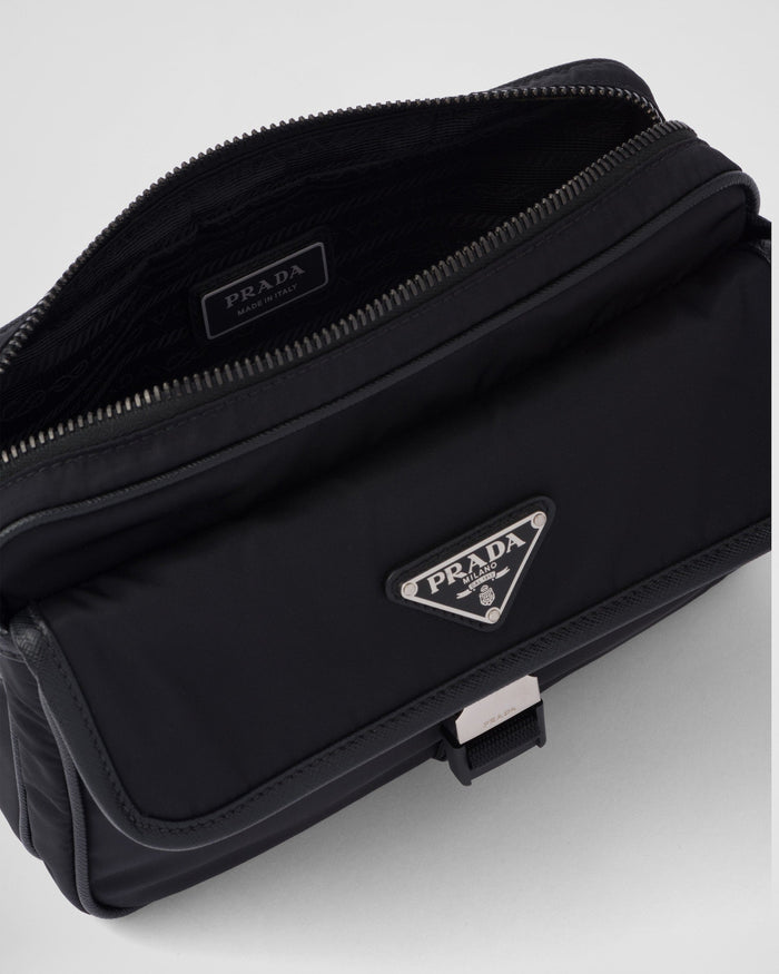 Sac porté épaule en Re-Nylon et cuir Saffiano