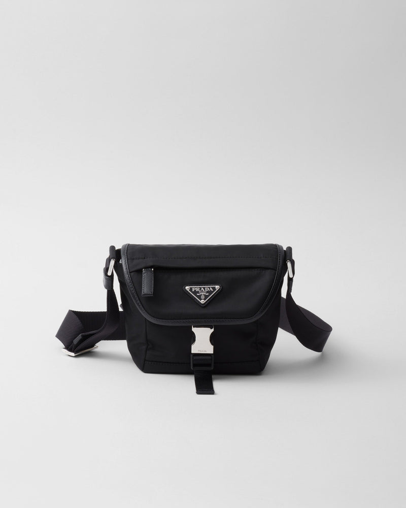 Sac porté épaule en Re-Nylon et cuir Saffiano
