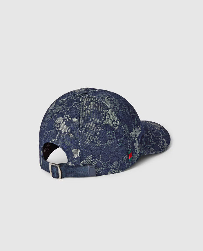 Casquette en denim GG avec détail bande Web