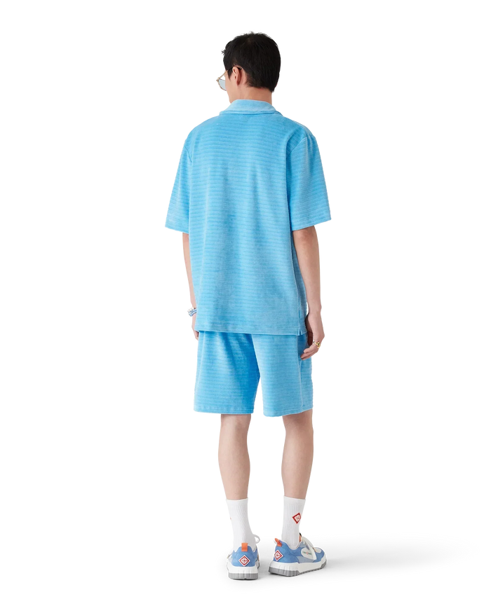 Velour Stripe Short Sleeve Shirt