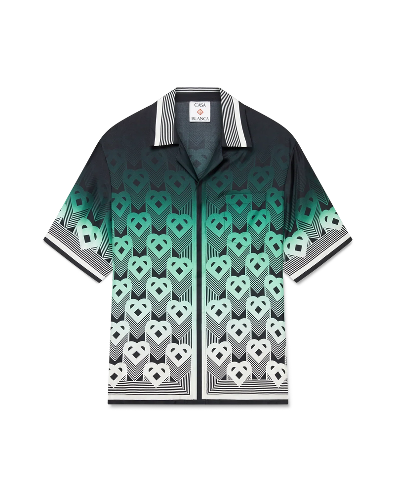 Gradient Monogram Silk Short Sleeve Shirt