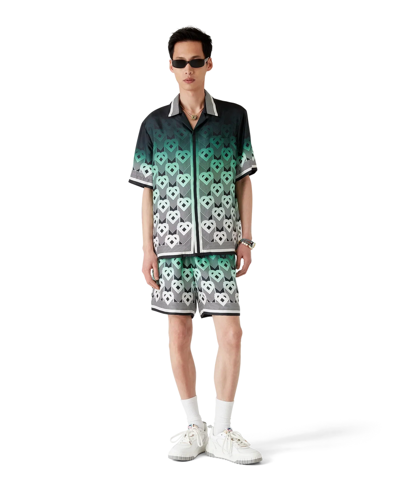 Gradient Monogram Silk Short Sleeve Shirt