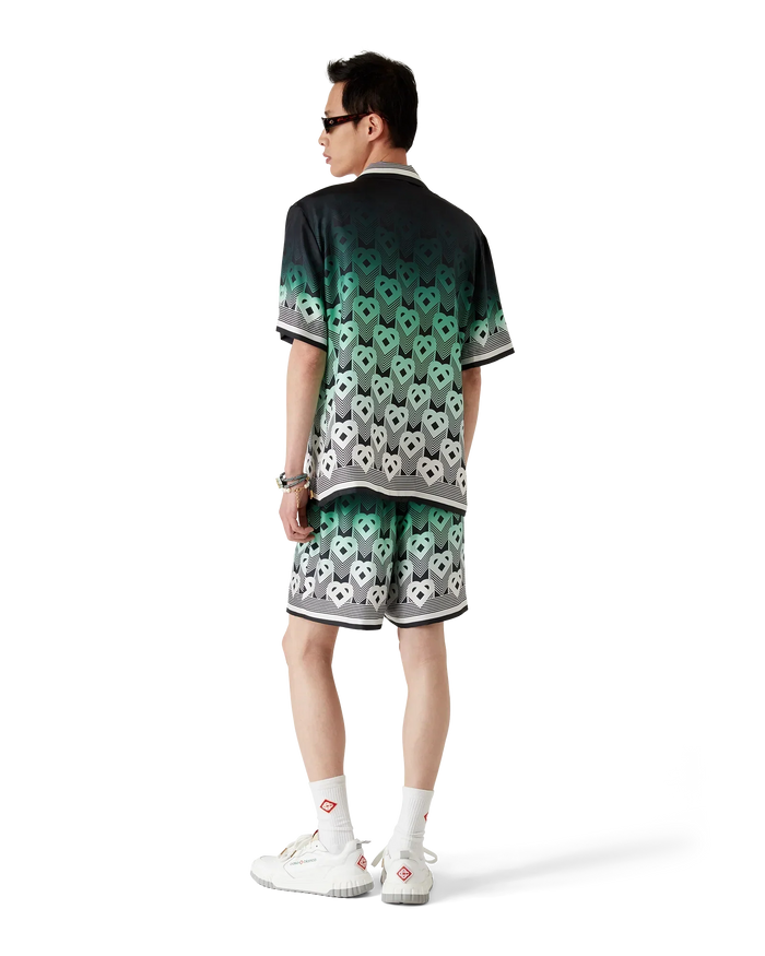 Gradient Monogram Silk Short Sleeve Shirt