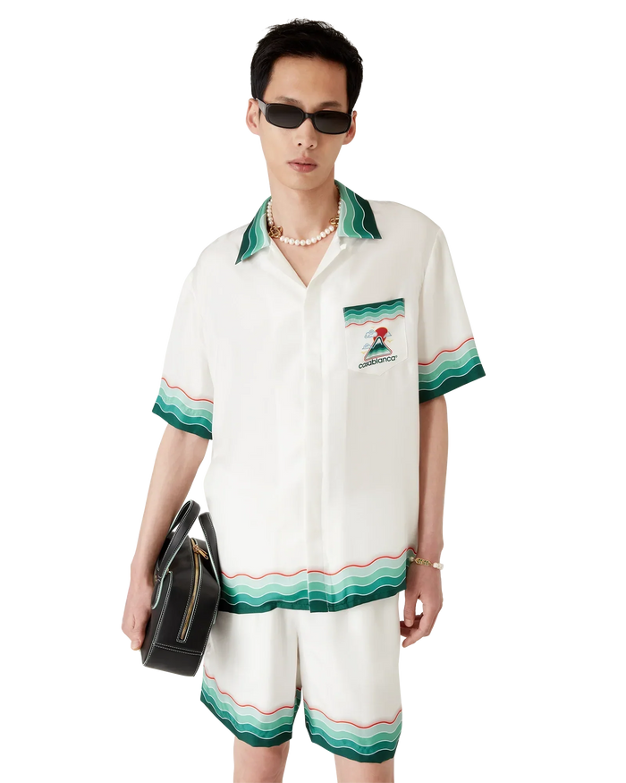 Montagne Ondulée Silk Short Sleeve Shirt