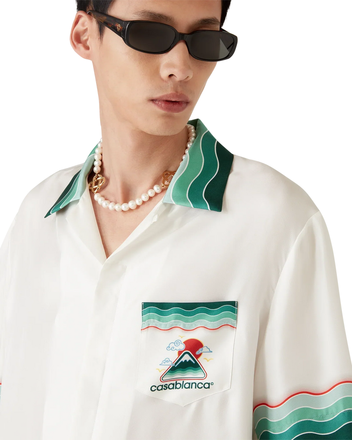 Montagne Ondulée Silk Short Sleeve Shirt