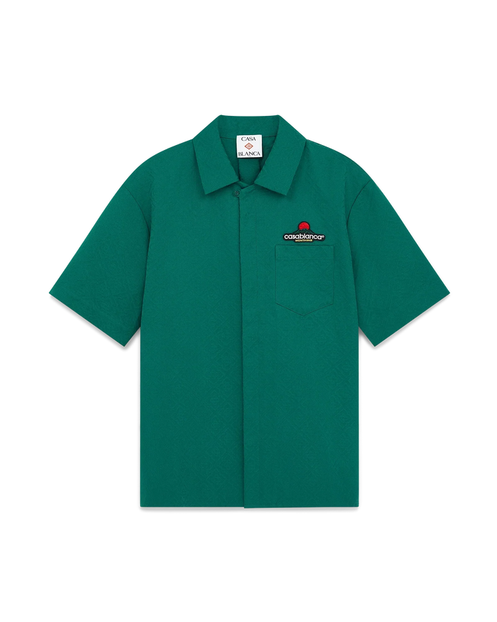 Cotton Monogram Jacquard Short Sleeve Shirt