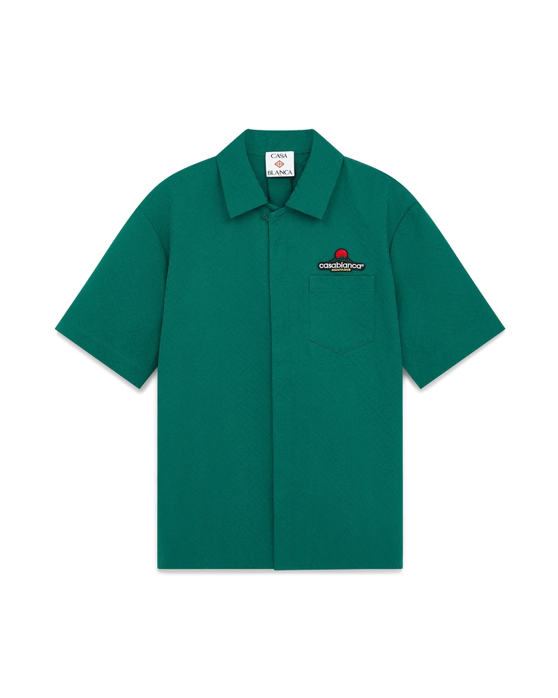 Cotton Monogram Jacquard Short Sleeve Shirt
