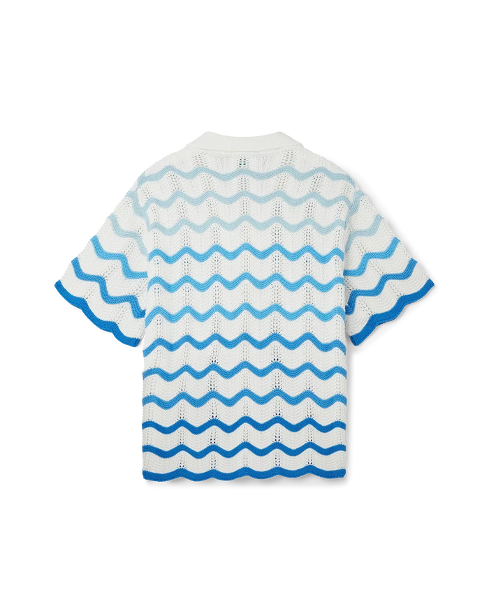 Wavy Gradient Crochet Shirt