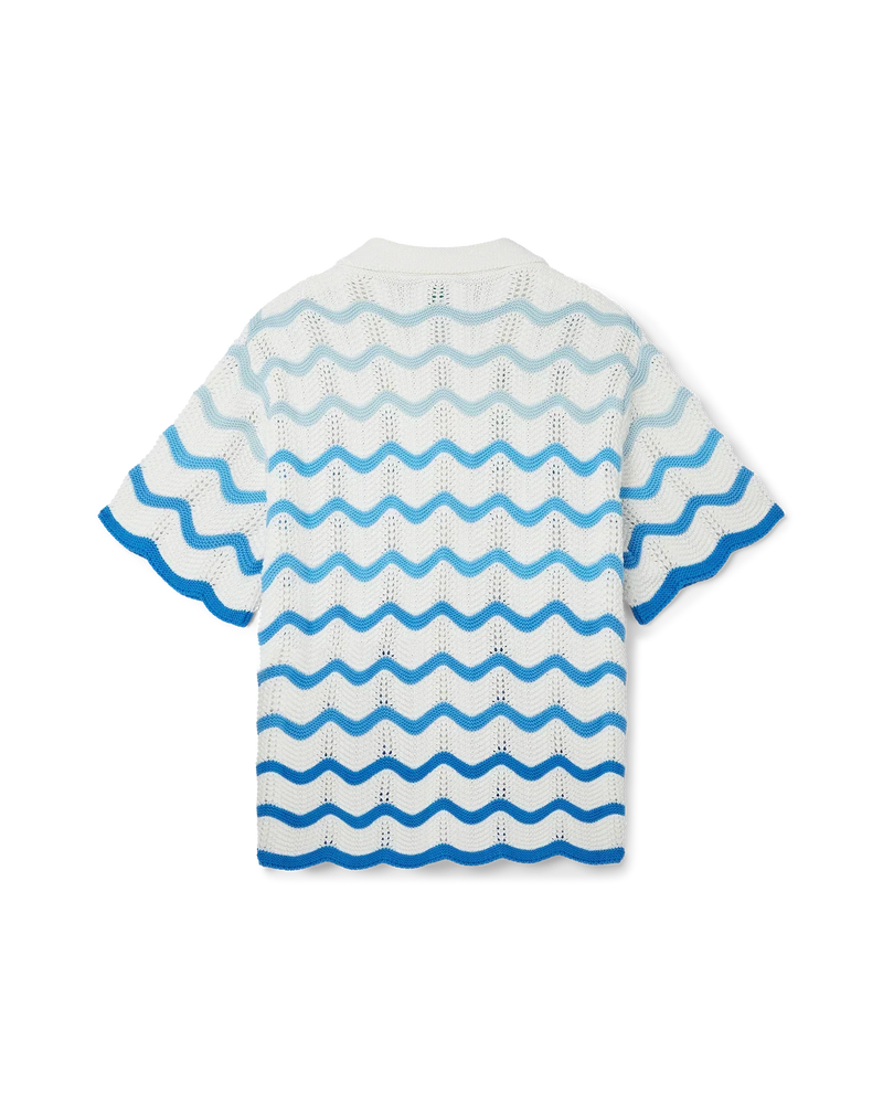 Wavy Gradient Crochet Shirt