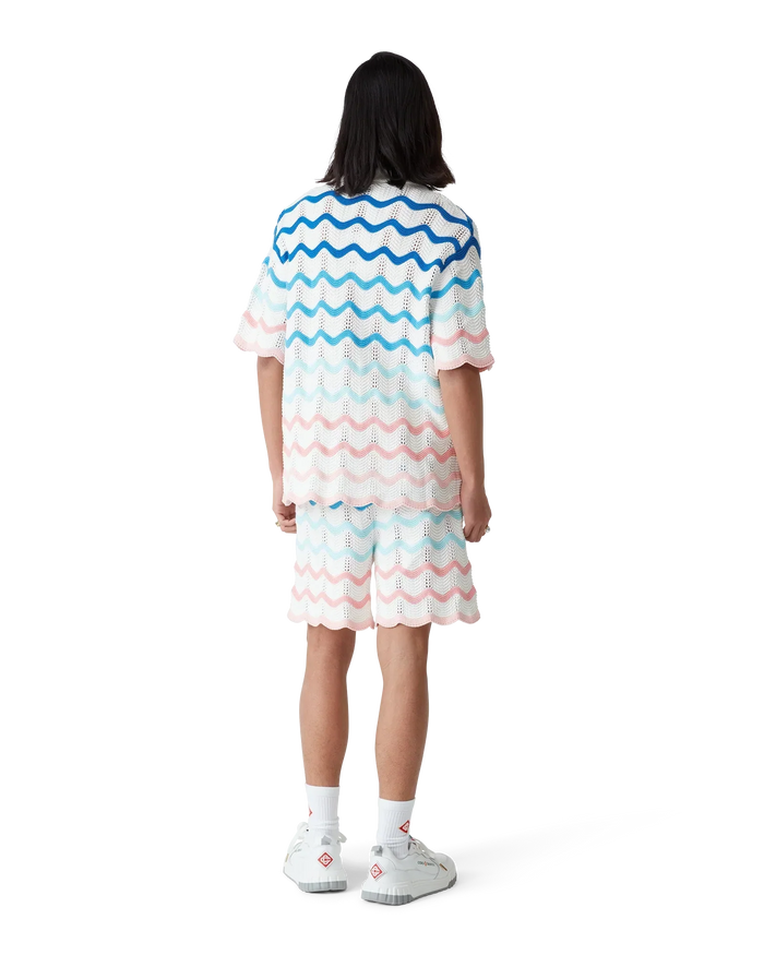 Gradient Wave Crochet Shirt