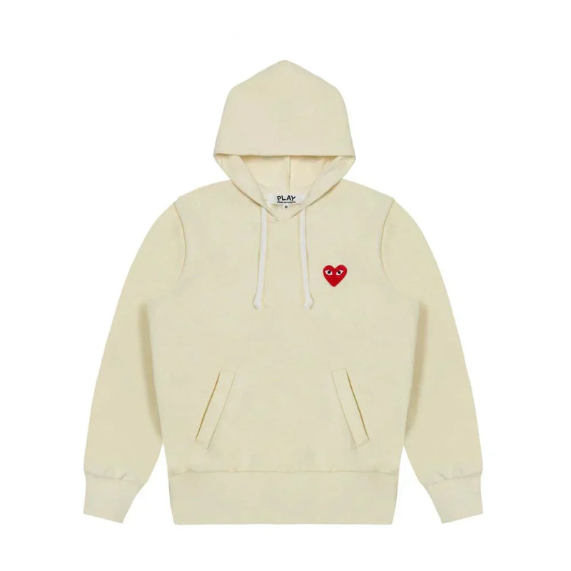 Comme des Garcons Play Red Heart Sweatshirt Ivory