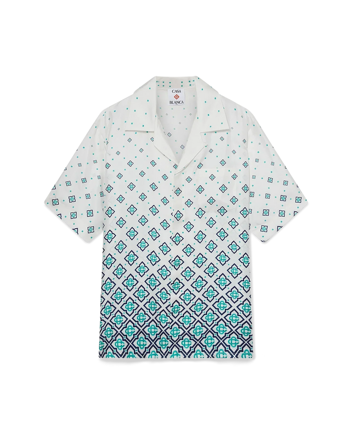 Gradient Monogram Short Sleeve Silk Shirt