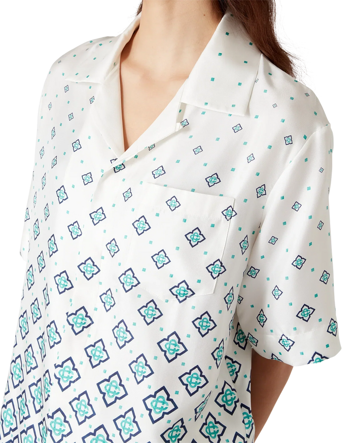 Gradient Monogram Short Sleeve Silk Shirt