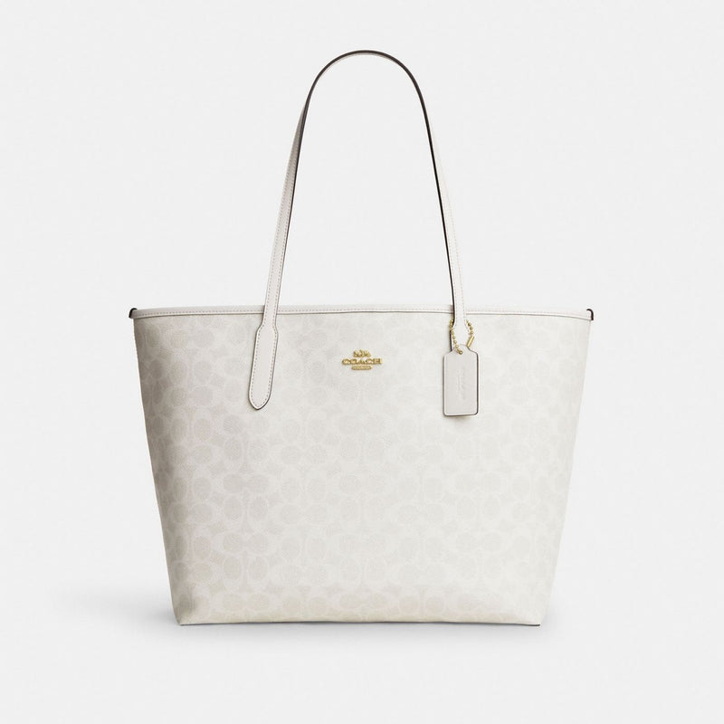 Coach Cabas City Toile - Blanc