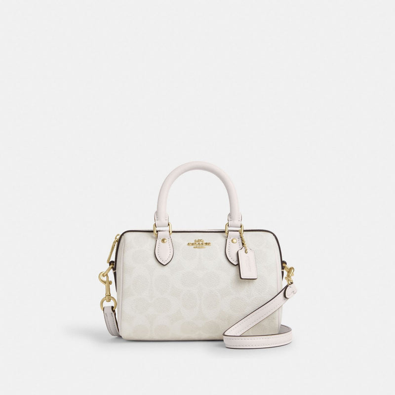Coach Mini Sac Bandoulière Rowan Toile - Blanc