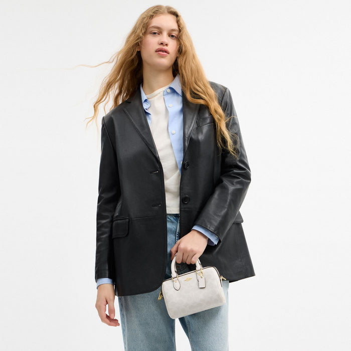Coach Mini Sac Bandoulière Rowan Toile - Blanc
