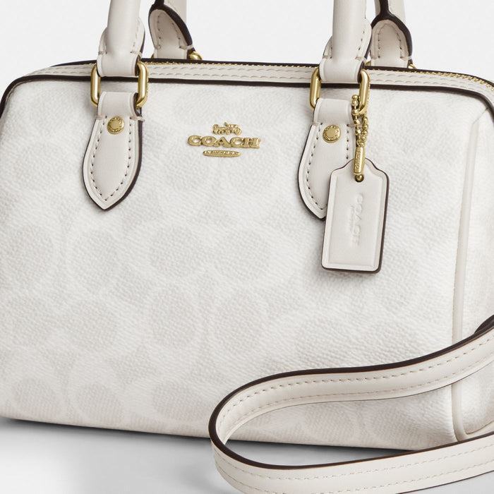 Coach Mini Sac Bandoulière Rowan Toile - Blanc